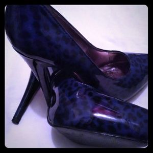 F24 blue cheetah print stilleto heels size 7